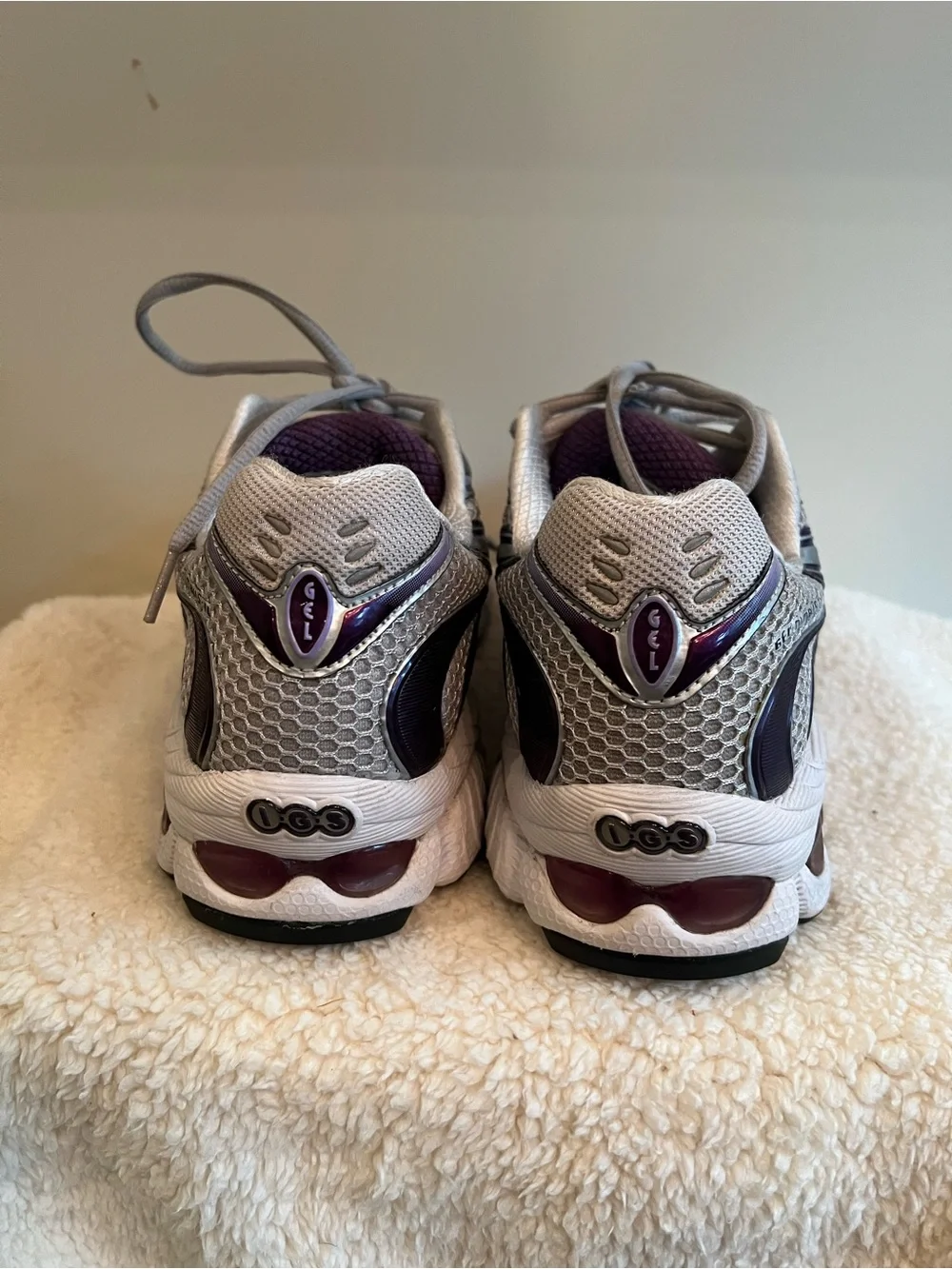 Asics Gray and Purple Women's Running Sneakers
